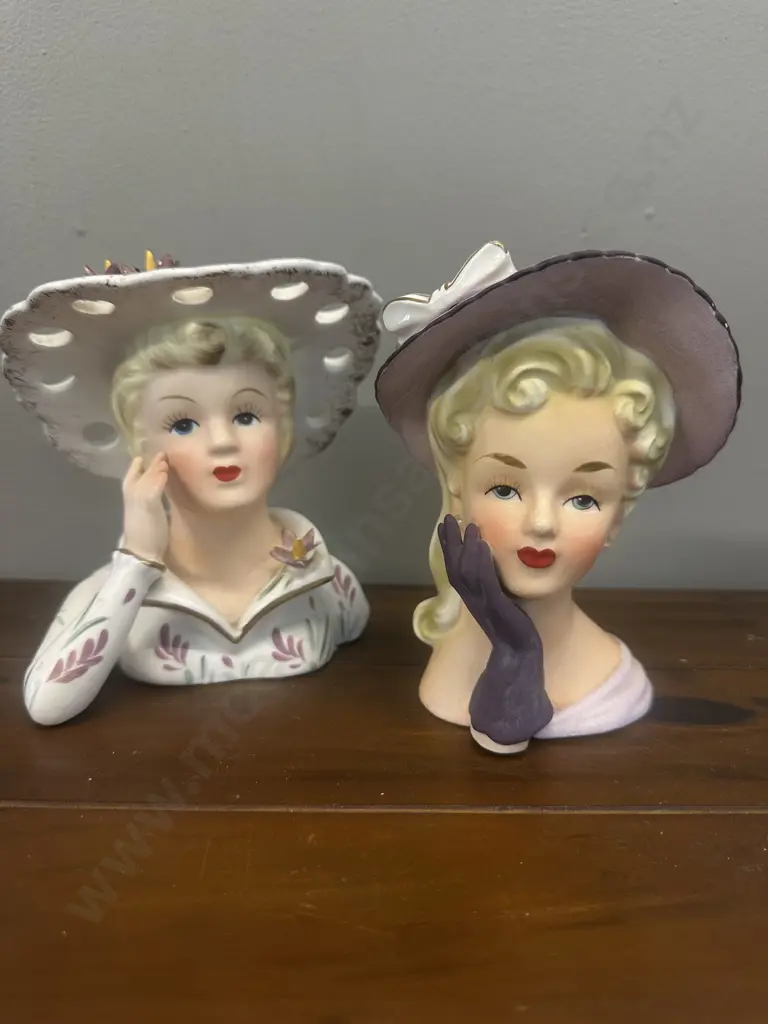 Mid Century Ceramic Lady Heads Including W.D Japan & Relpo Japan (as found) Image 1++
