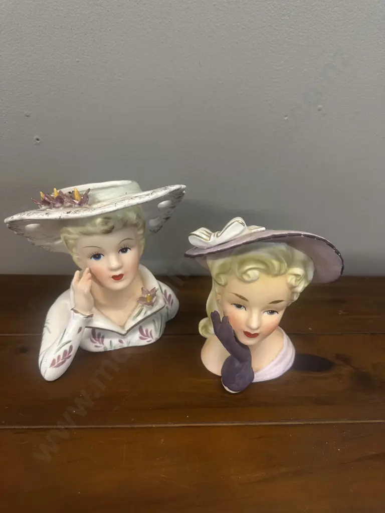 Mid Century Ceramic Lady Heads Including W.D Japan & Relpo Japan (as found) Image 1++