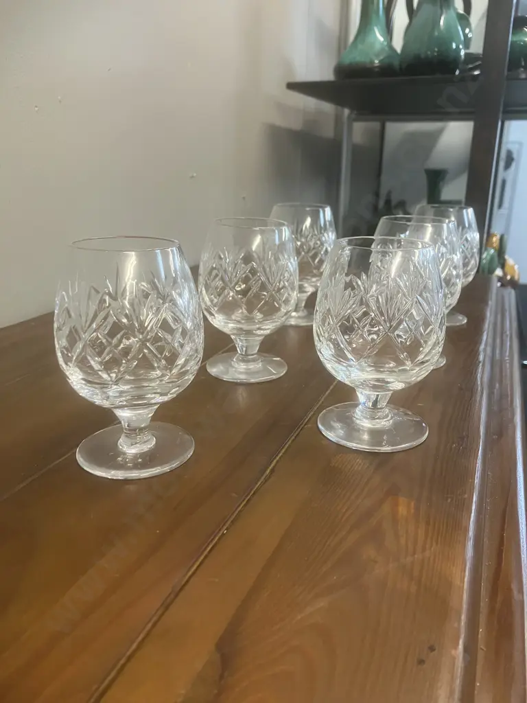 Royal Doulton Crystal Georgian Pattern Brandy Glasses - Set of 6 Image 1++