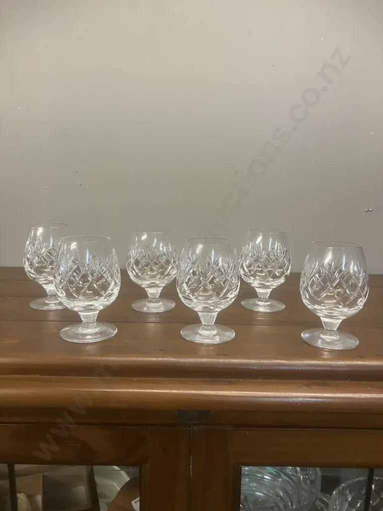 Royal Doulton Crystal Georgian Pattern Brandy Glasses - Set of 6 Image 1++