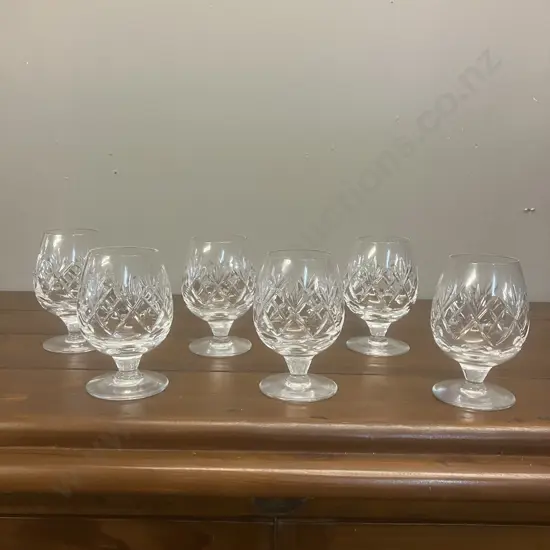 Royal Doulton Crystal Georgian Pattern Brandy Glasses - Set of 6