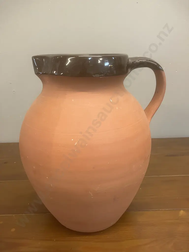 A 1960's C.H. Brannam Royal Barum Ware Red Clay Pitcher - England. H24cm Image 1++
