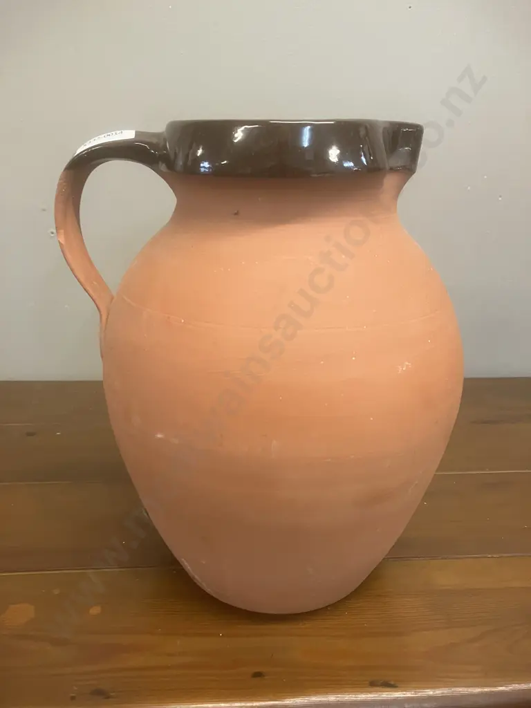 A 1960's C.H. Brannam Royal Barum Ware Red Clay Pitcher - England. H24cm Image 1++
