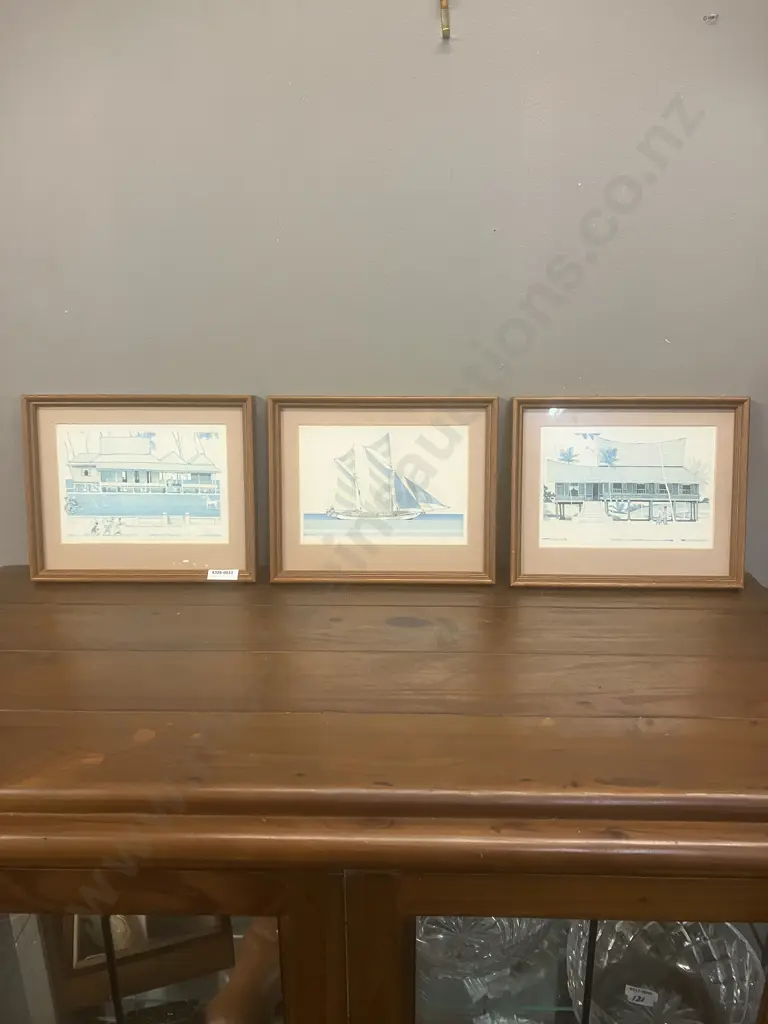 Set of Three Framed Prints. 19 x 23cm Image 1++
