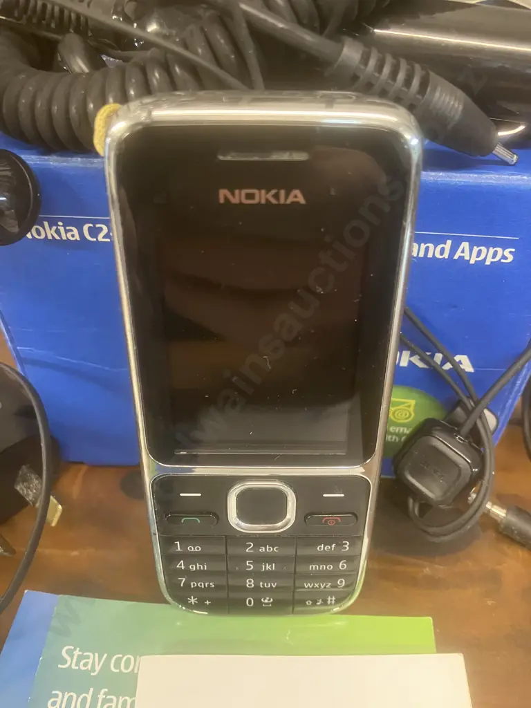 Vintage Nokia C2-01 Mobile Phone With Original Box, Wall & Car Chargers Etc, Image 1++