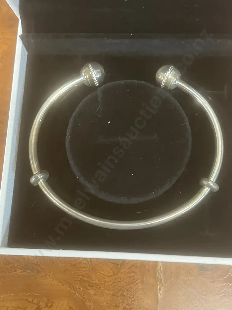 Authentic Pandora Bracelet Open Bangle Stamped S 925 with Pandora Box Image 1++