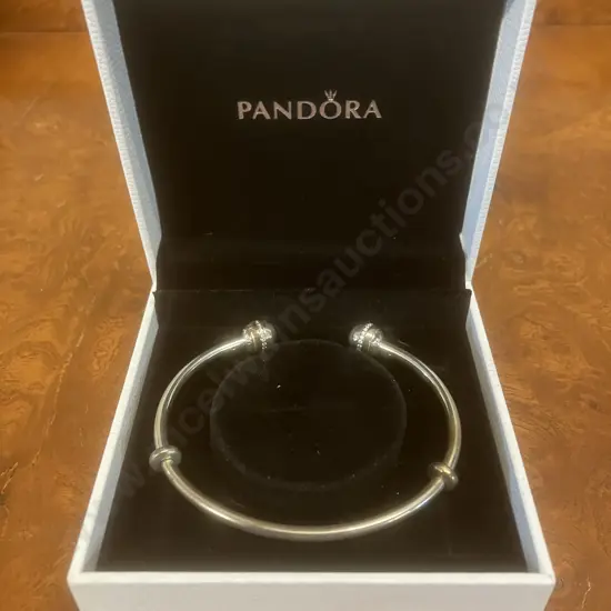 Authentic Pandora Bracelet Open Bangle Stamped S 925 with Pandora Box