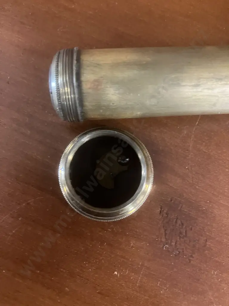 Brass Collapsible Three-Draw Telescope, Extending Brass Sun Shade, Original Dust Slide. 15 to 45cm Image 1++