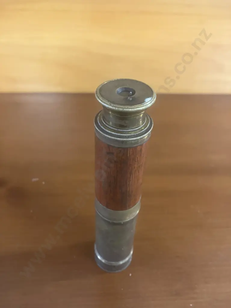 Brass Collapsible Three-Draw Telescope, Extending Brass Sun Shade, Original Dust Slide. 15 to 45cm Image 1++
