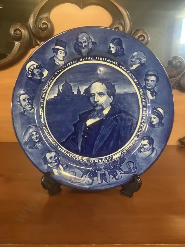 Royal Doulton Charles Dickens Portrait & Characters Plate D2964 - England. Dia 26cm Image 1++