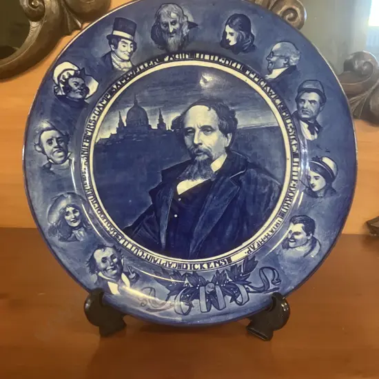 Royal Doulton Charles Dickens Portrait & Characters Plate D2964 - England. Dia 26cm