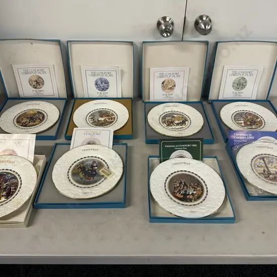 Coalport English Bone China 'The Christmas Plate' Series From 1976 to 1983 With Original Boxes