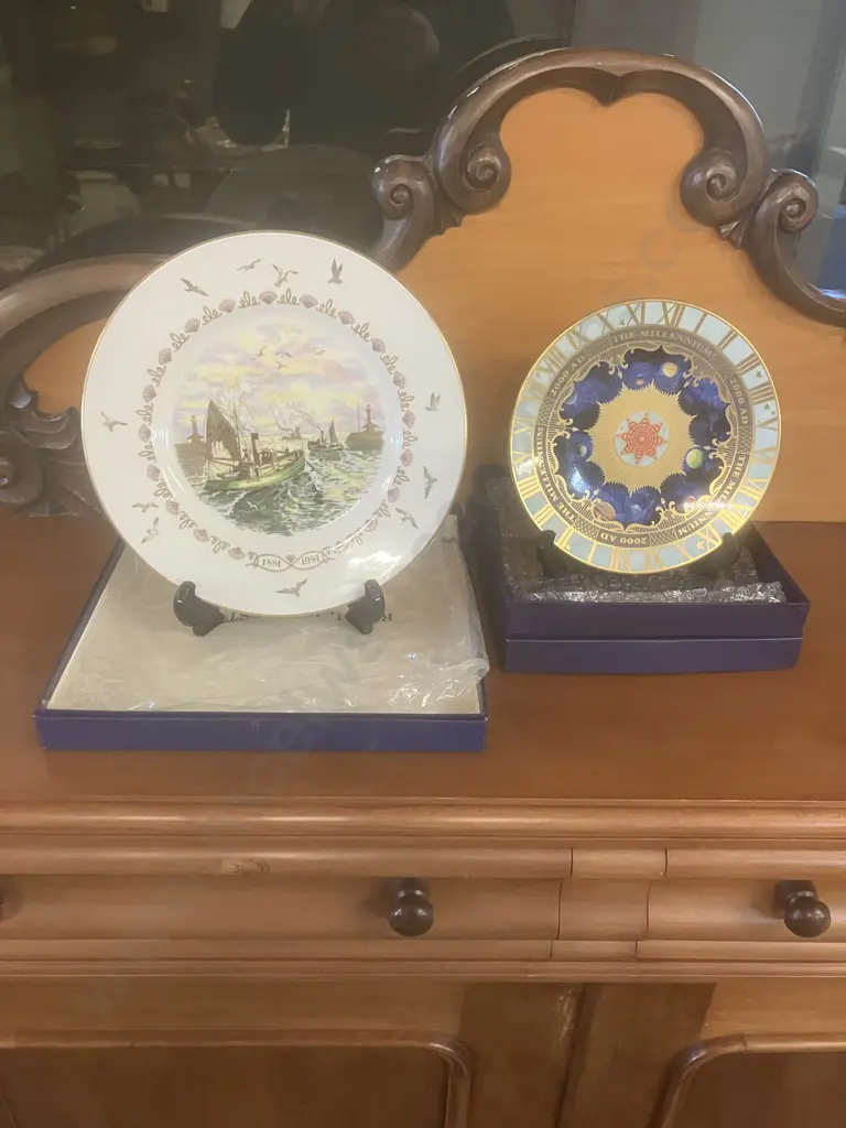 Royal Worcester Collectors Plates - National Mission to Deep Sea Fishermen & The Millennium 2000AD With Original Boxes Image 1++