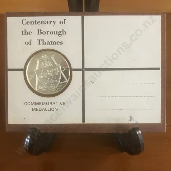 Centenary of the Borough of Thames Silver Commemorative Medallion, No 375 of 2000 in Sleeve - 1967