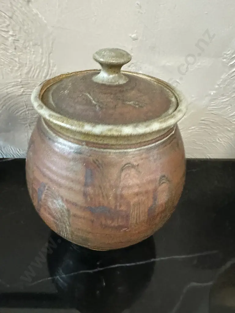 Vintage Lidded Pottery Pot H29cm. Image 1++