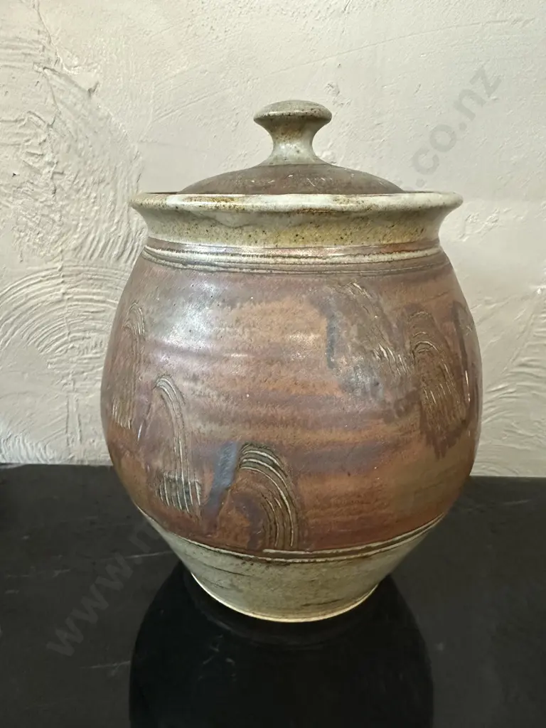 Vintage Lidded Pottery Pot H29cm. Image 1++