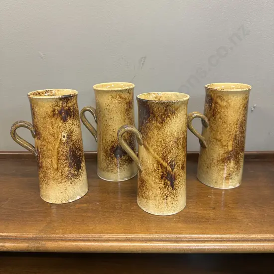 Hand Made Pottery Coffee Mugs x4