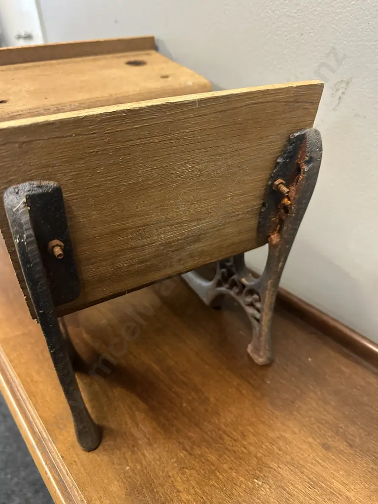 Miniature American Girl Doll School Desk Cast Iron & Wood Detail Image 1++