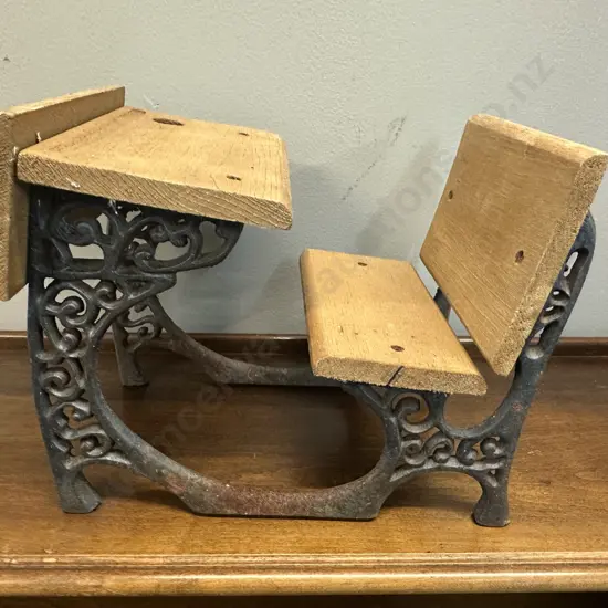 Miniature American Girl Doll School Desk Cast Iron & Wood Detail