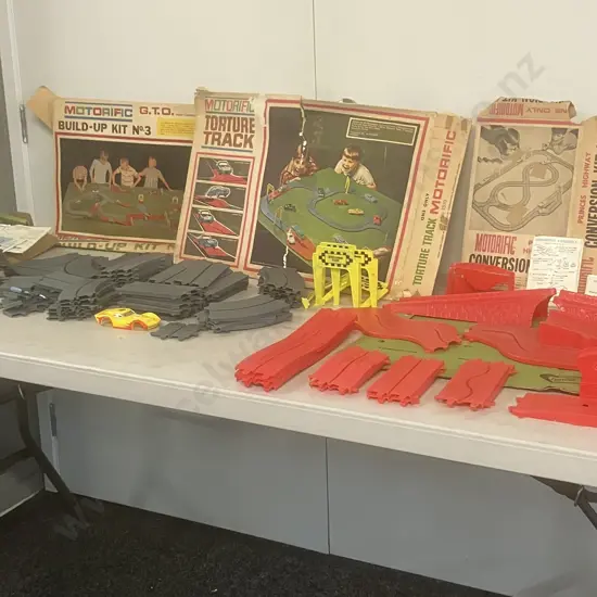 Vintage 1960's Motorific Slot Car Track - Assorted