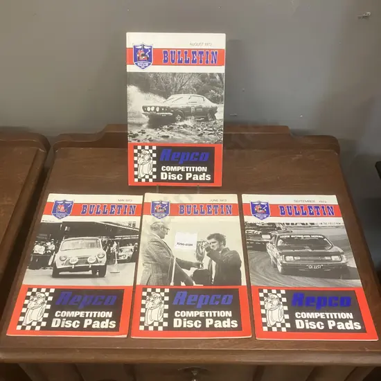 Vintage 1970's Auckland Car Club Inc. Bulletins - 1973 May, June, August, September