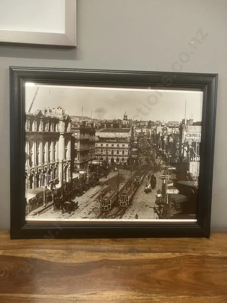 Queen Street Viewed From Ferry Buildings 17 June 1911 Framed Print Vintage Photo. 47 x 57cm Image 1++
