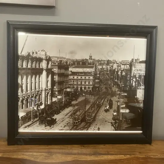 Queen Street Viewed From Ferry Buildings 17 June 1911 Framed Print Vintage Photo. 47 x 57cm