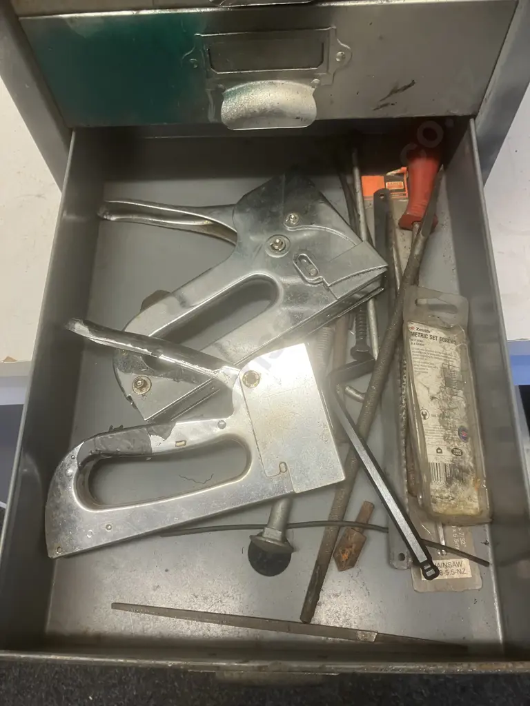 Vintage Industrial Metal 7 Drawer Filing Cabinet With Tools (1960s / 1970s) Image 1++