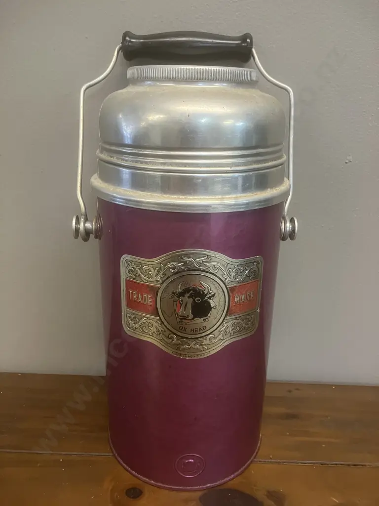 Mid-Century "Ox Head" Brand Vintage Vacuum Flask Made In Hong Kong. H28cm Image 1++