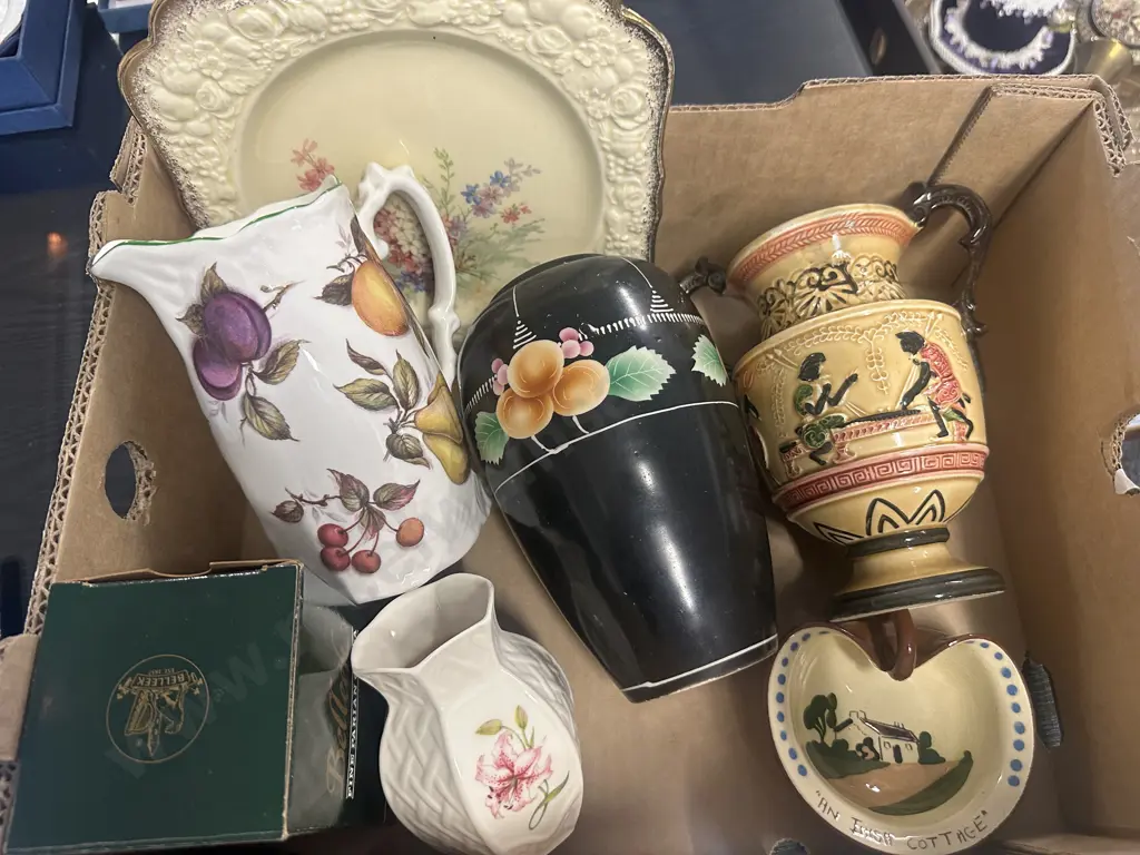 Box Of China Items Including Crown Ducal, Belleck Etc Image 1++