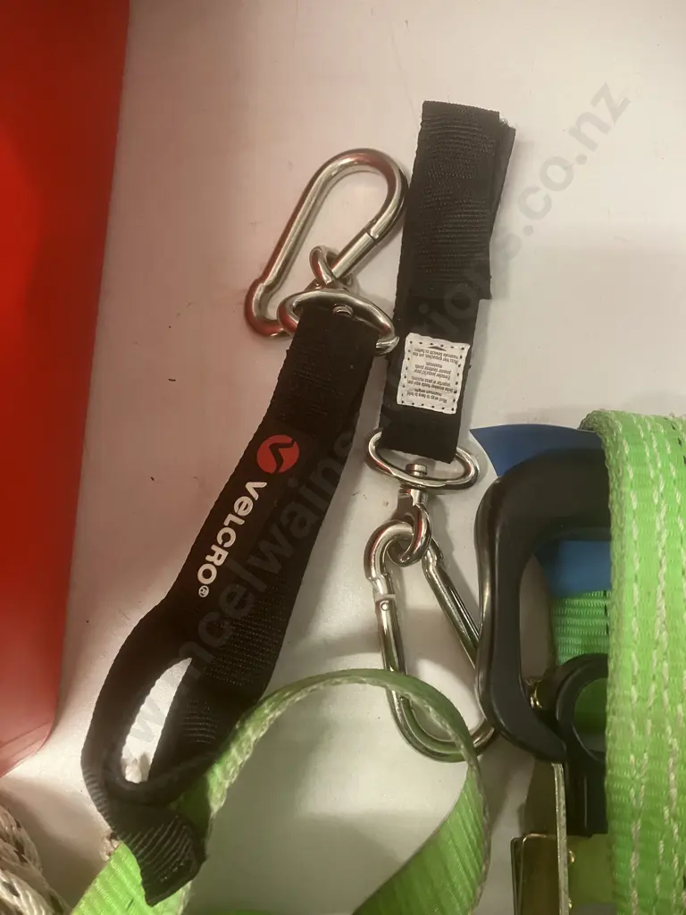 Ratchet Tie-Downs, Rope Etc In Red Bin Image 1++