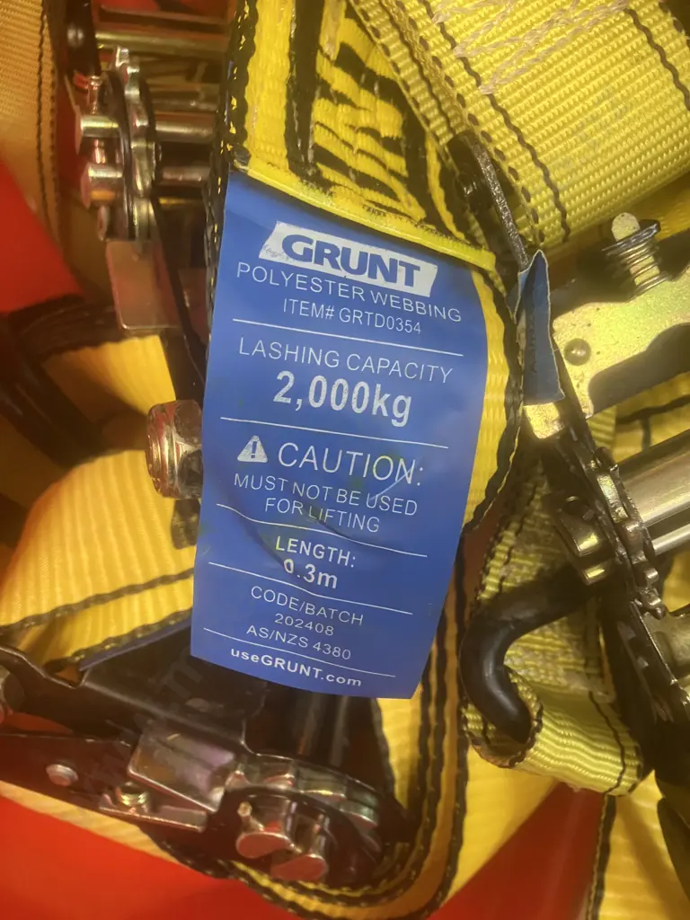Ratchet Tie-Downs, Rope Etc In Red Bin Image 1++