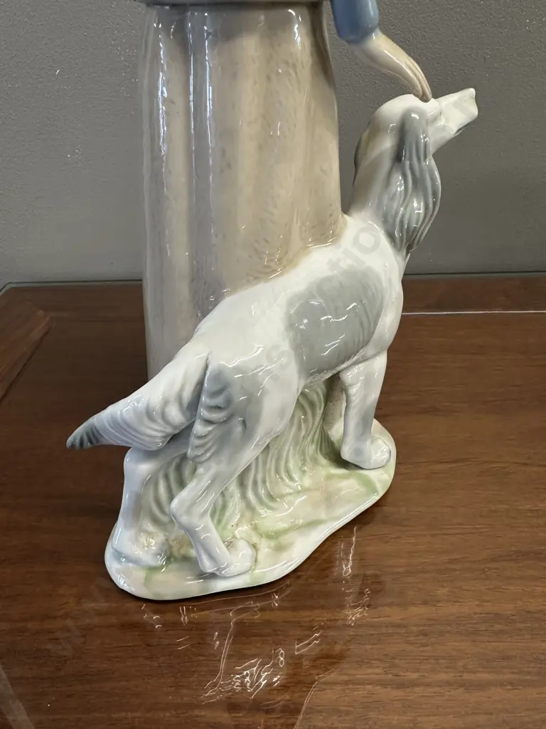 Tengra Vintage Spanish Porcelain Figurine "Girl With Dog", H38cm (Retired Figure) Image 1++
