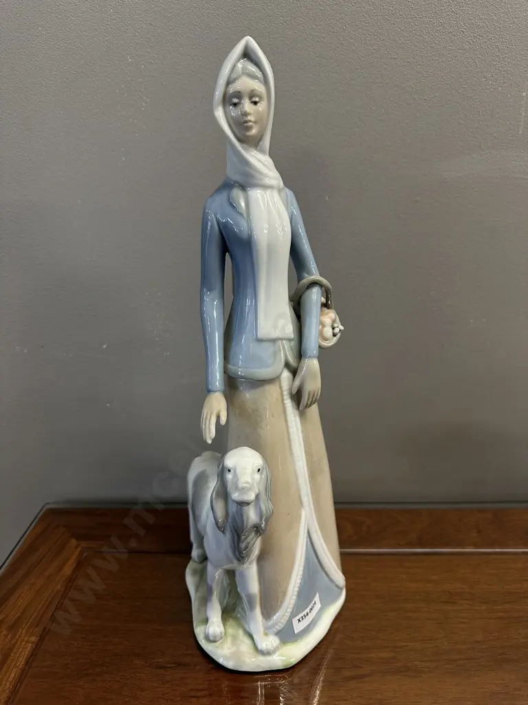 Tengra Vintage Spanish Porcelain Figurine "Girl With Dog", H38cm (Retired Figure) Image 1++