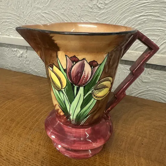 Art Deco H&K Tunstall Tulip Pattern  Pitcher H18cm