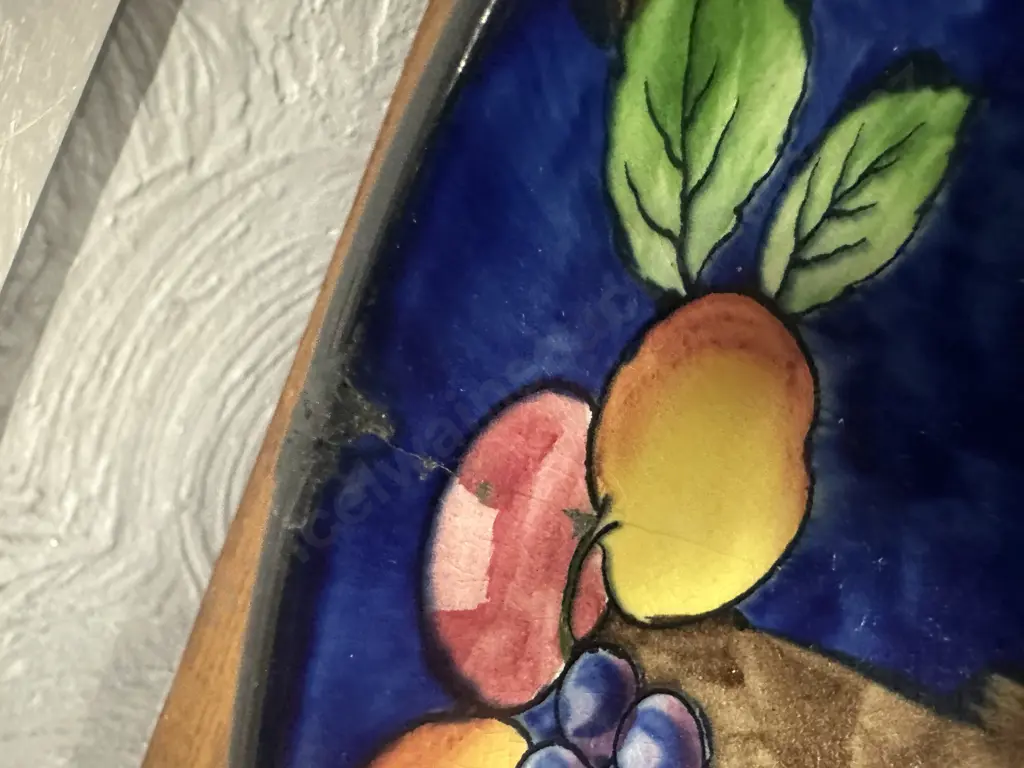 Art Deco H&K Tunstall Autumn Pattern Fruit Bowl Dia23cm. Small Repair Image 1++