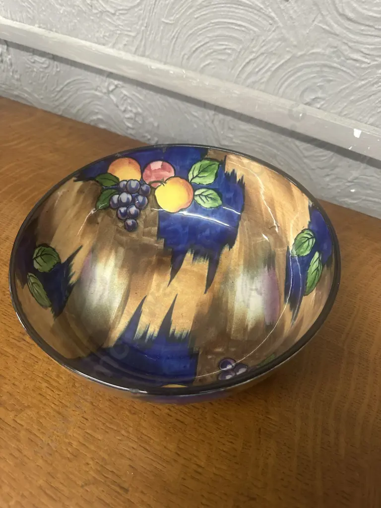 Art Deco H&K Tunstall Autumn Pattern Fruit Bowl Dia23cm. Small Repair Image 1++