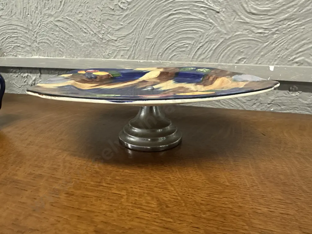 Art Deco H&K Tunstall Pedestal Cake Stand Autumn Pattern #4899 Image 1++
