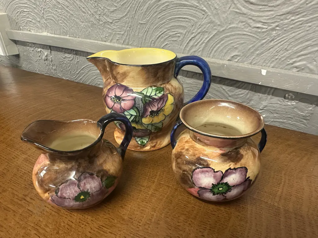 Art Deco H&K Tunstall 'Fantasy' Jug, Double Handled Vase & Creamer Image 1++