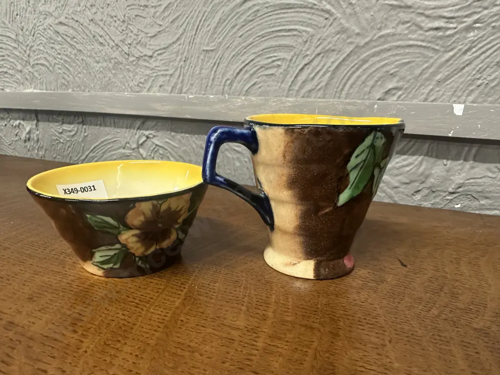 Art Deco H&K Tunstall Viola Pattern Creamer & Sugar Bowl Image 1++