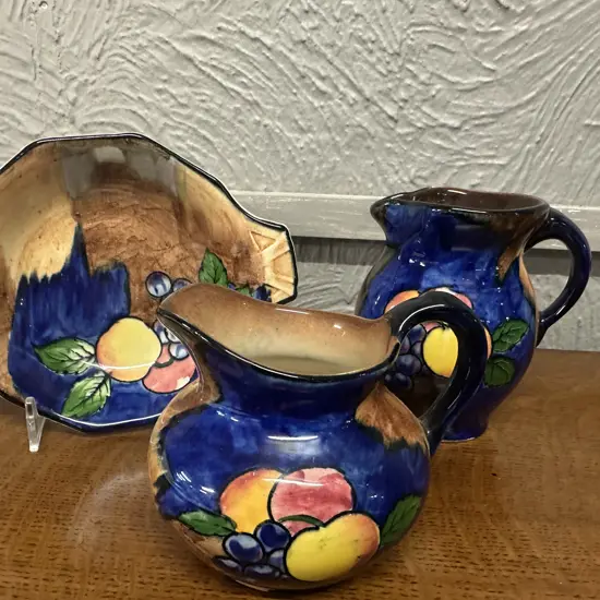 Art Deco H&K Tunstall Jug Autumn Pattern Jug, Creamer & Dish