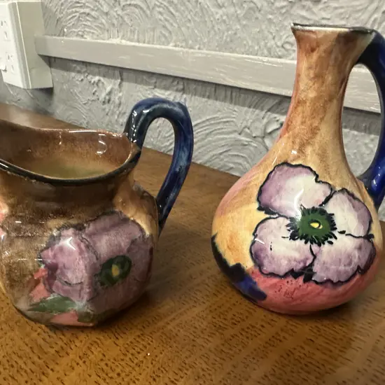 Art Deco H&K Tunstall Handled Vase & Creamer