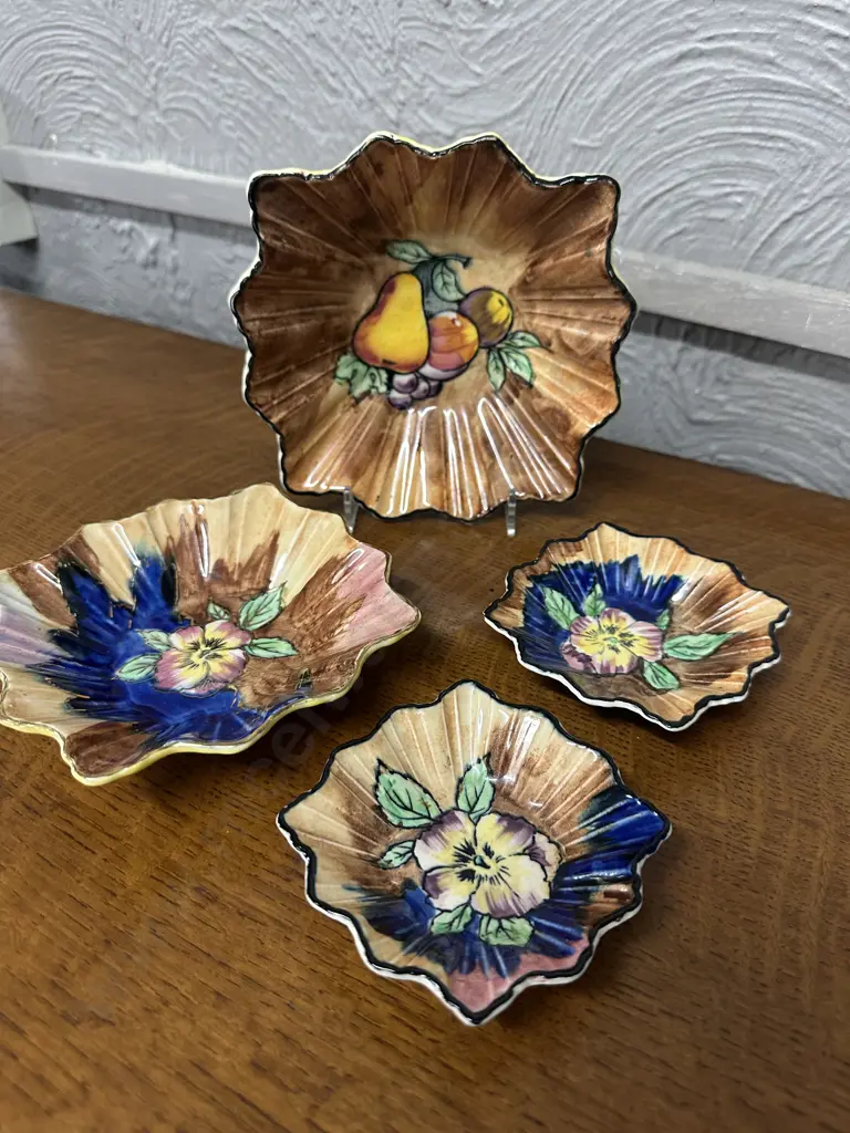 Art Deco H&K Tunstall Dishes Including Viola & Lucious (as found) Image 1++
