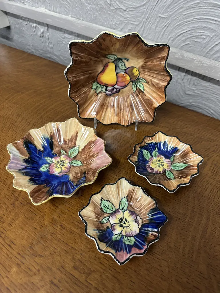 Art Deco H&K Tunstall Dishes Including Viola & Lucious (as found) Image 1++