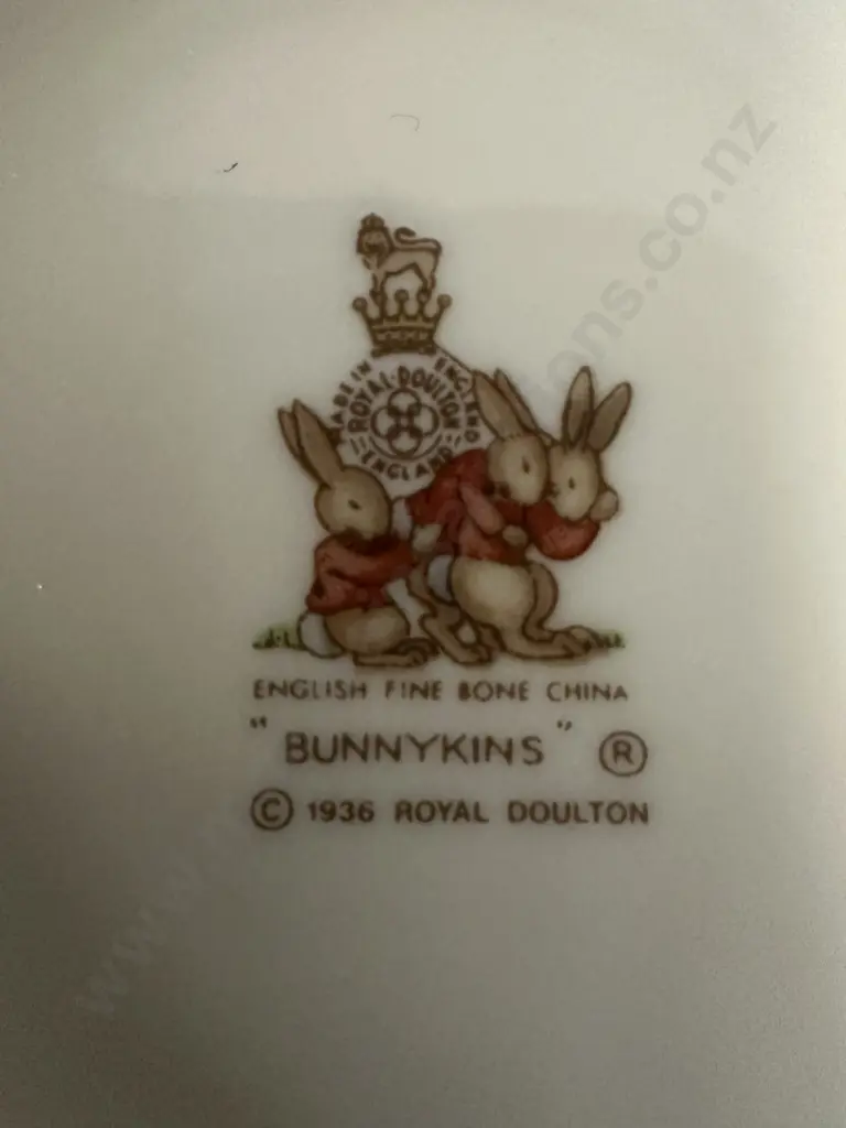 Vintage Royal Doulton Bunnykins See Saw Cereal Bowl & Double Handled Childrens Mug Image 1++