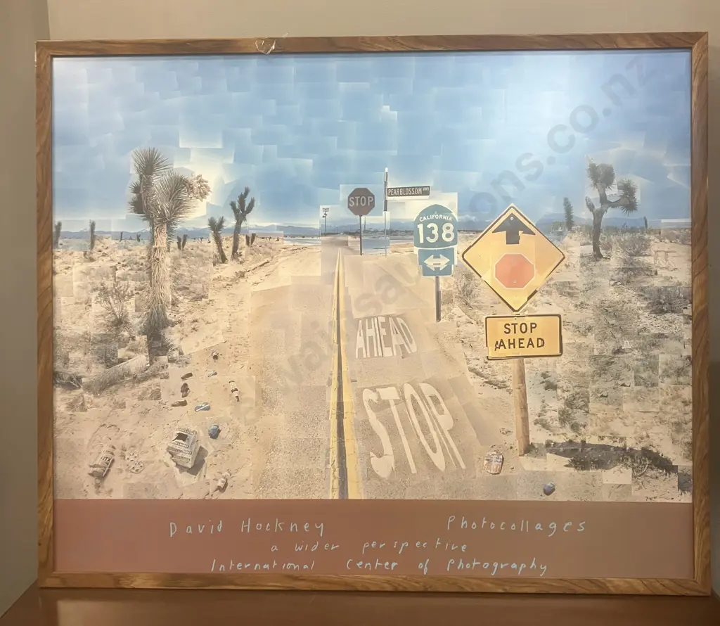 Framed Poster Print - David Hockney Photocollages, A Wider Perspective. International Center of Photography. 78 x 95cm Image 1++