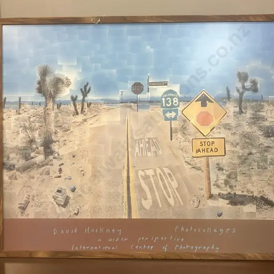Framed Poster Print - David Hockney Photocollages, A Wider Perspective. International Center of Photography. 78 x 95cm