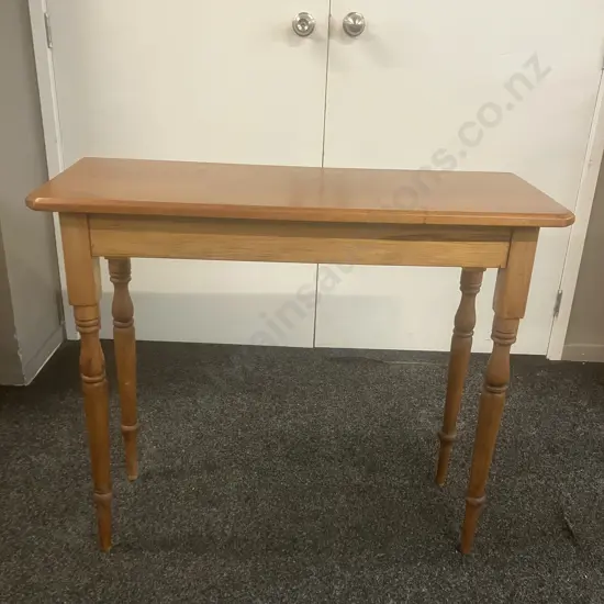 Antique Kauri Side Table, Turned Legs. H78 W91 D35cm