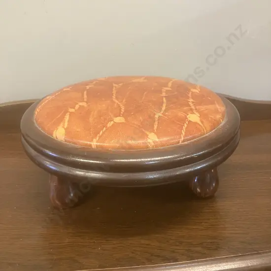 Vintage 'Ami Newby' New Zealand Leather Low Footstool. 13 x 31cm
