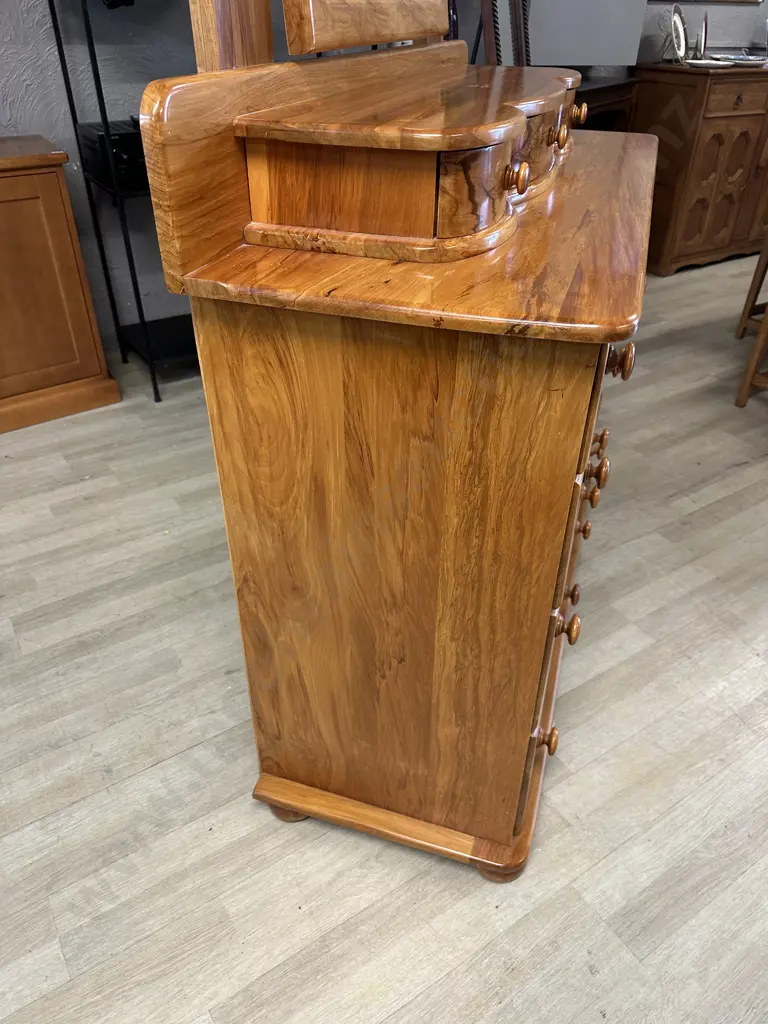 Solid Rimu 14 Drawer Dressing table With Tilting Mirror. H200 W127 D46cm Image 1++